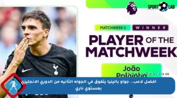 أفضل لاعب.. جواو بالينيا يتفوق في الجولة الثانية من الدوري الإنجليزي بمستوى ناري